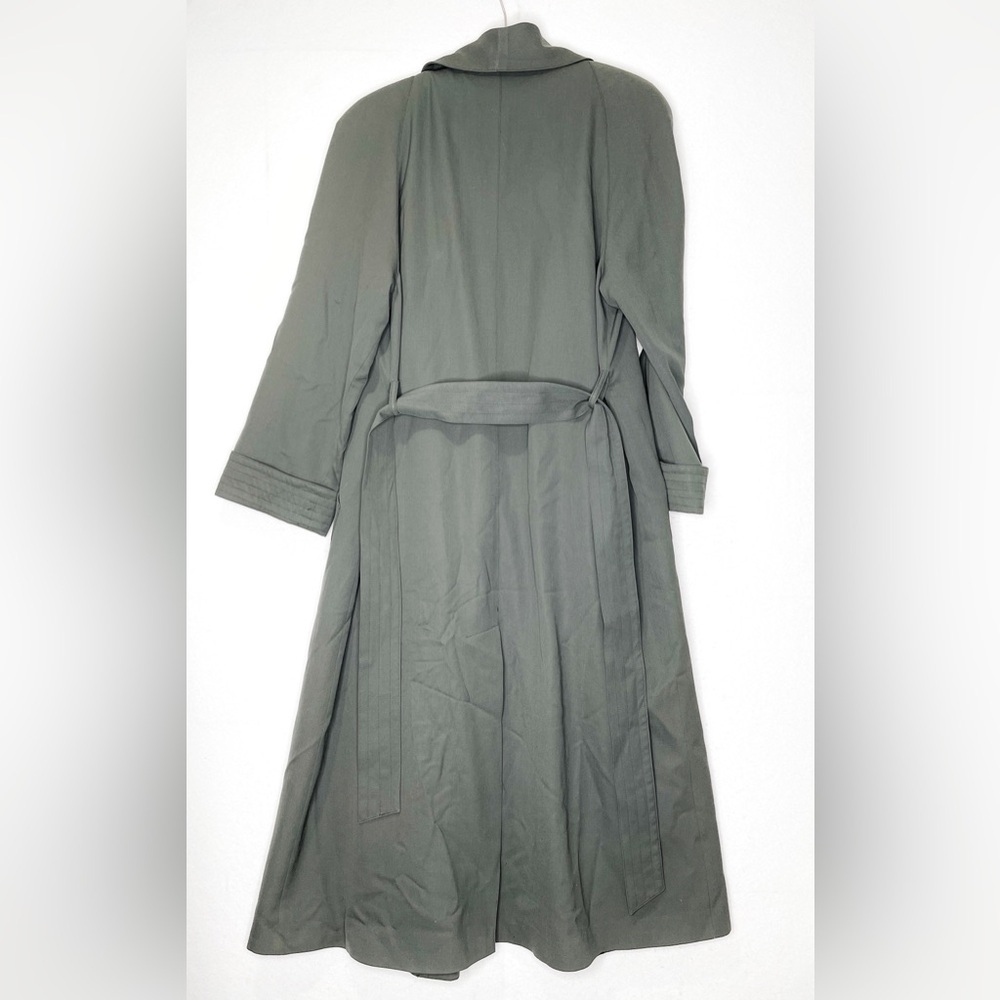 Jones New York Belted Trench Coat Vintage 1990s Made in the USA 100% Wool Lined - Picture 2 of 11